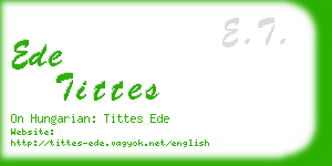 ede tittes business card